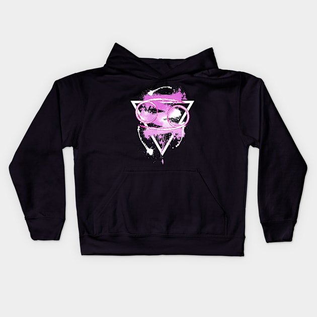 Cancer - Pink Sky Kids Hoodie by Scailaret